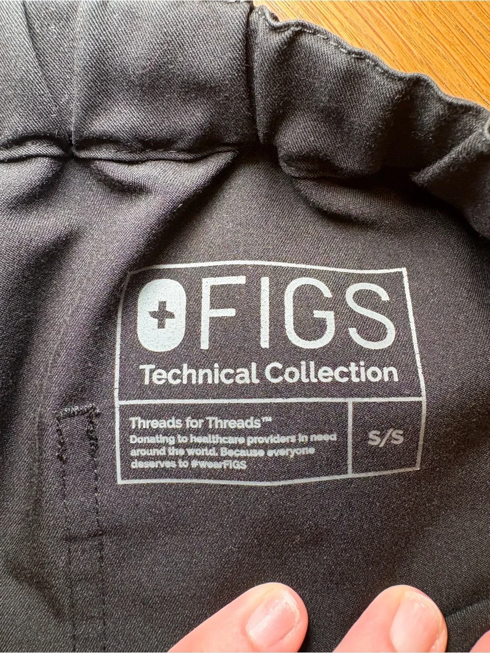FIGS Pisco Straight Leg Scrub Pants Black Small Short S/S